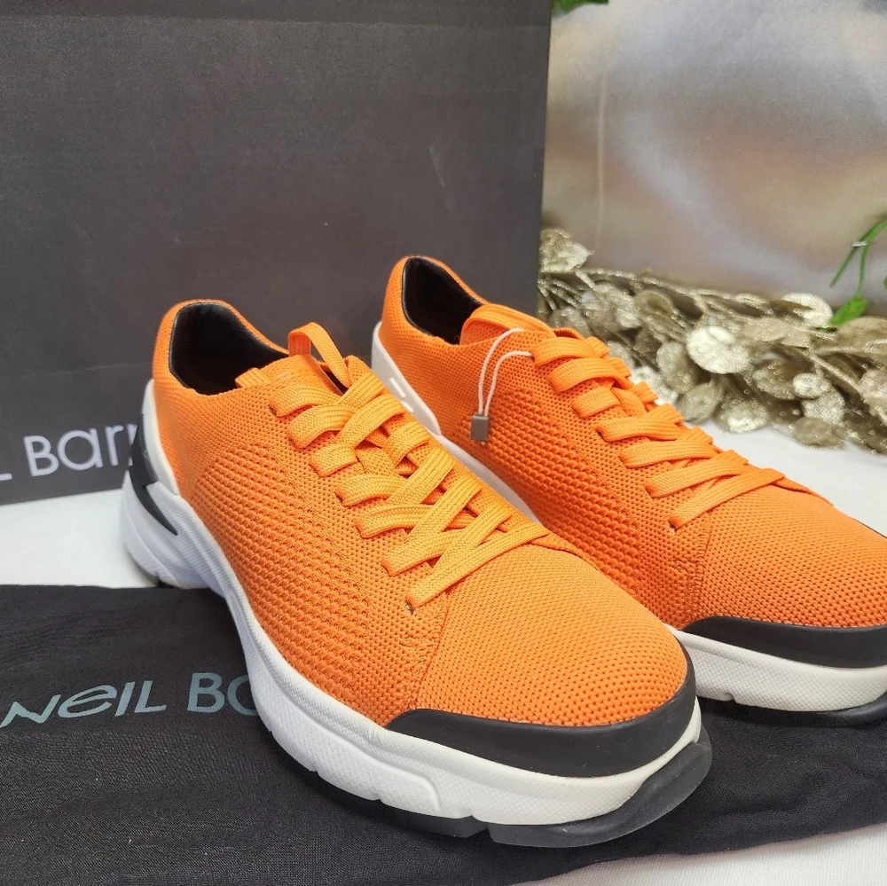 NIB NEIL BARRETT BOLT LACE UP SNEAKER - ORANGE SZ 6/39